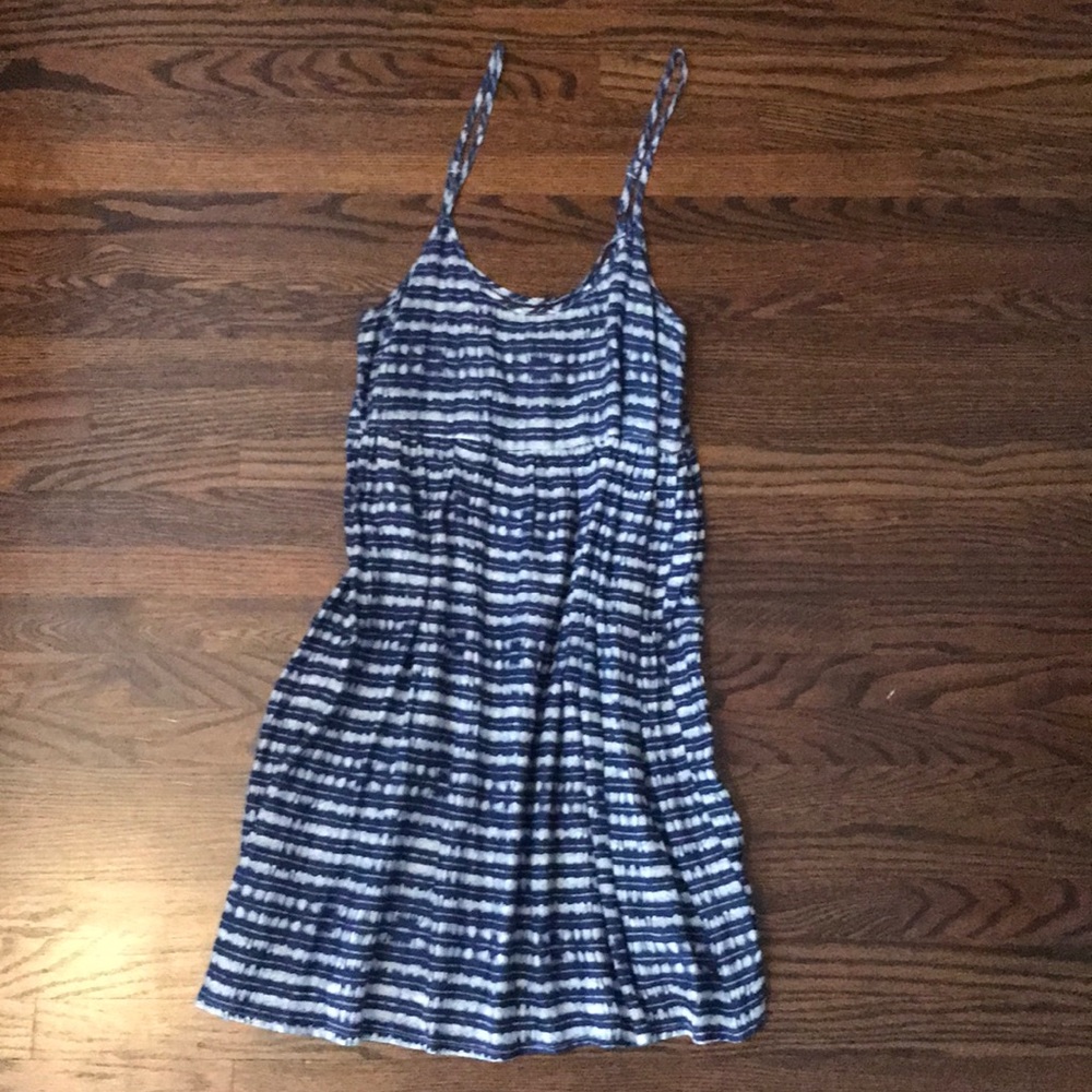 Navy Striped Empire Waist Dress